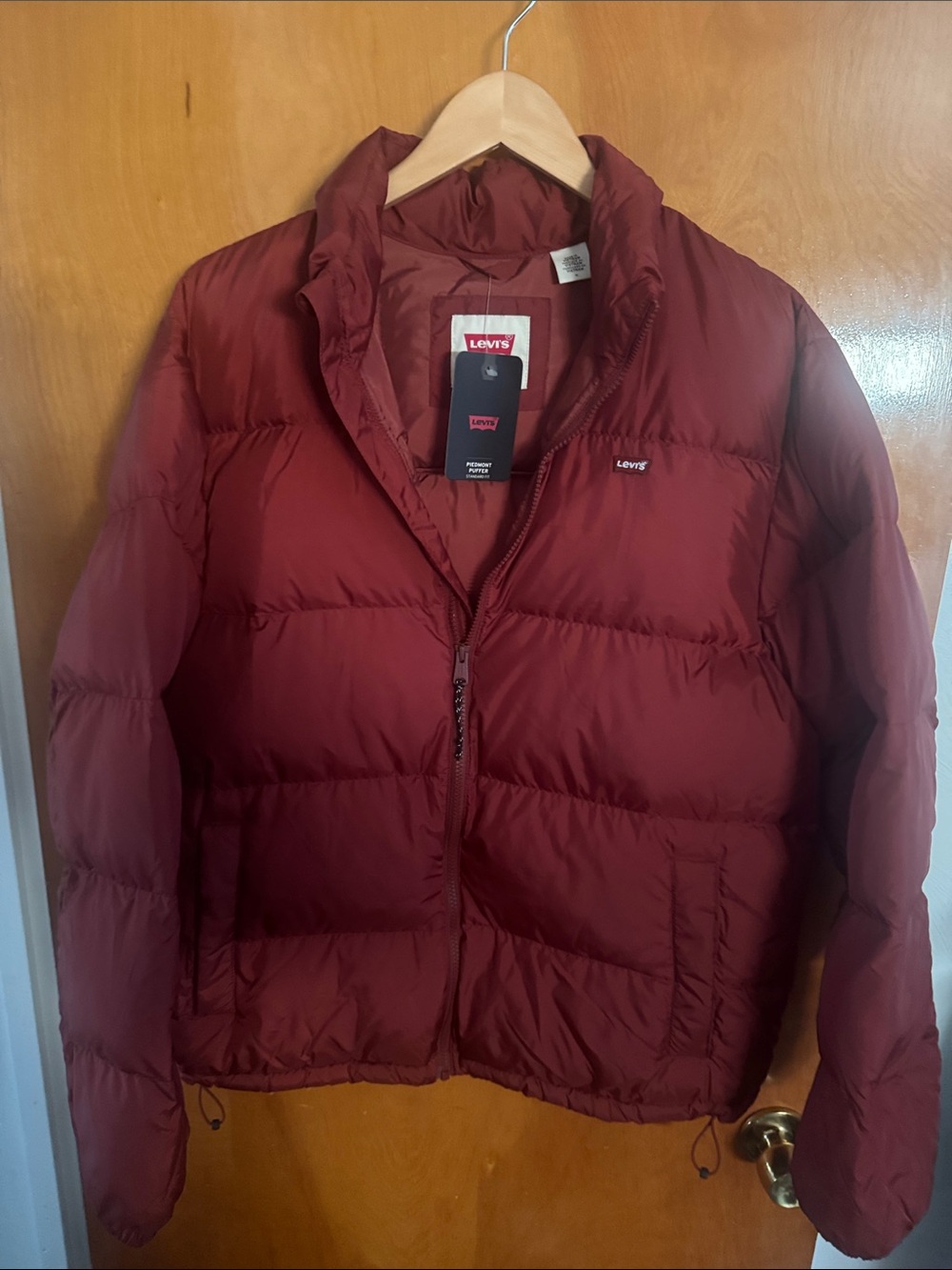 Levis Puffer Jacket Mens Medium Red